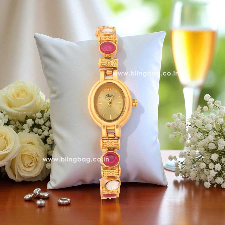 Blingbag Antique Ruby Stone Bracelet Watch
