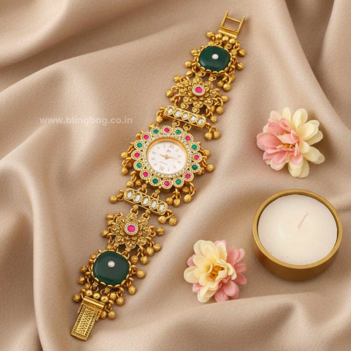 BlingBag Emerald Kavyani Heritage Bracelet Watch