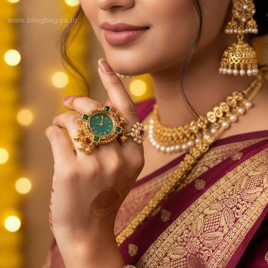 BlingBag Emerald Pereshi Ring Watch
