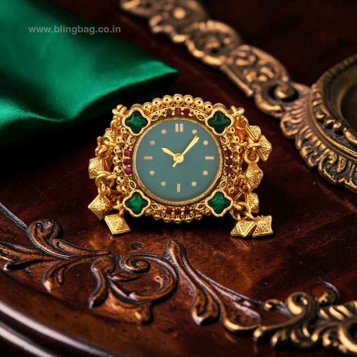BlingBag Emerald Pereshi Ring Watch