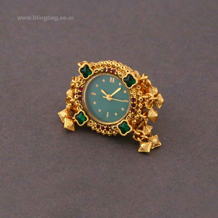 BlingBag Emerald Pereshi Ring Watch