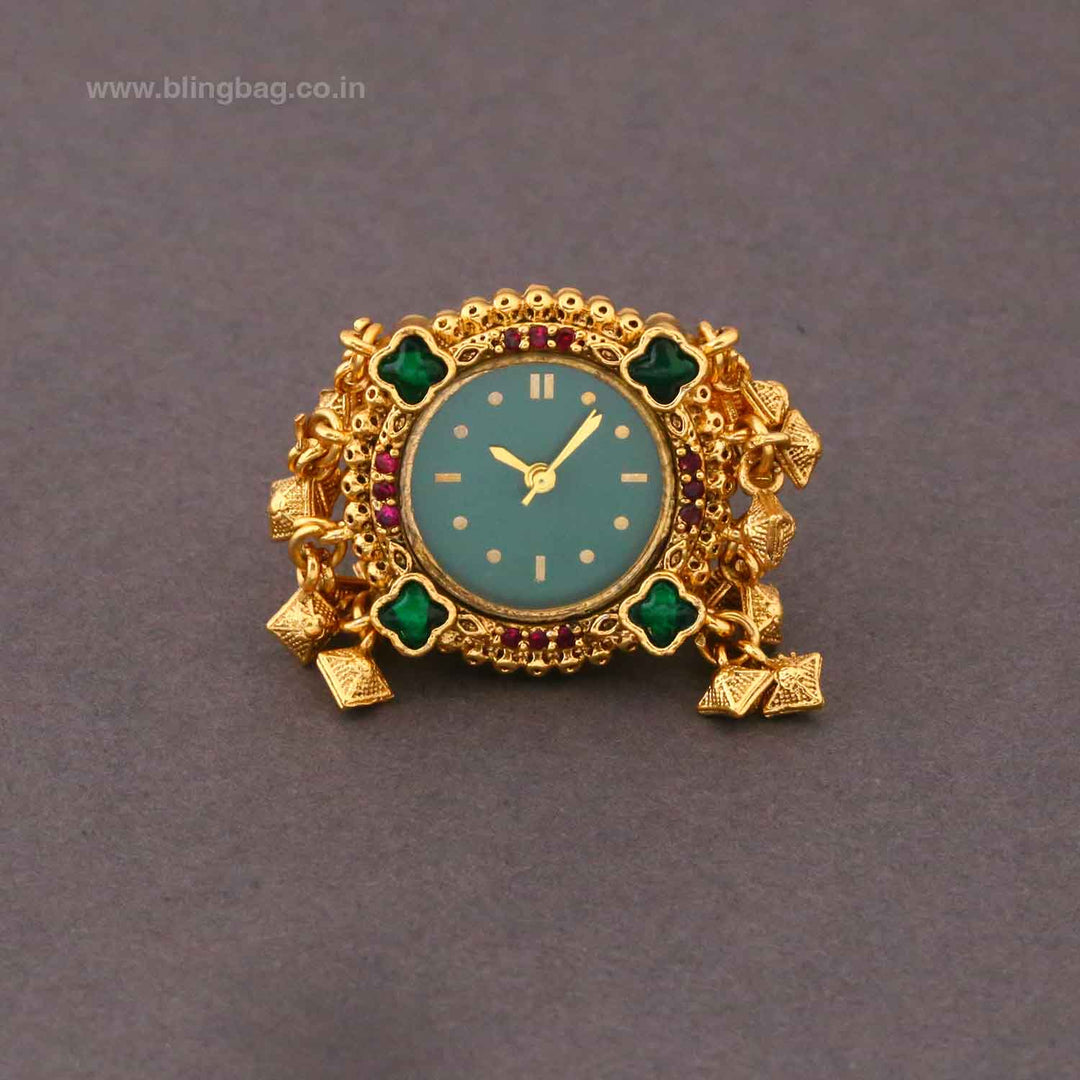BlingBag Emerald Pereshi Ring Watch