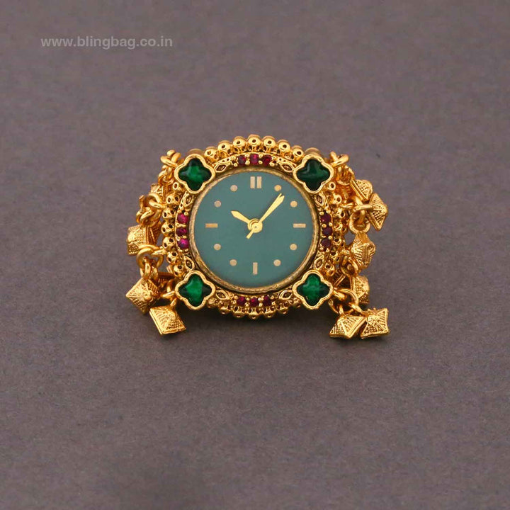 BlingBag Emerald Pereshi Ring Watch