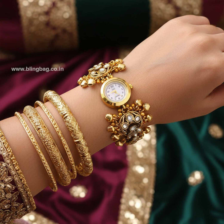 Blingbag Golden Aarohiya Heritage Watch