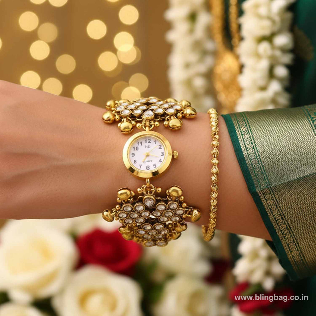 Blingbag Golden Bhavyashi Heritage Watch