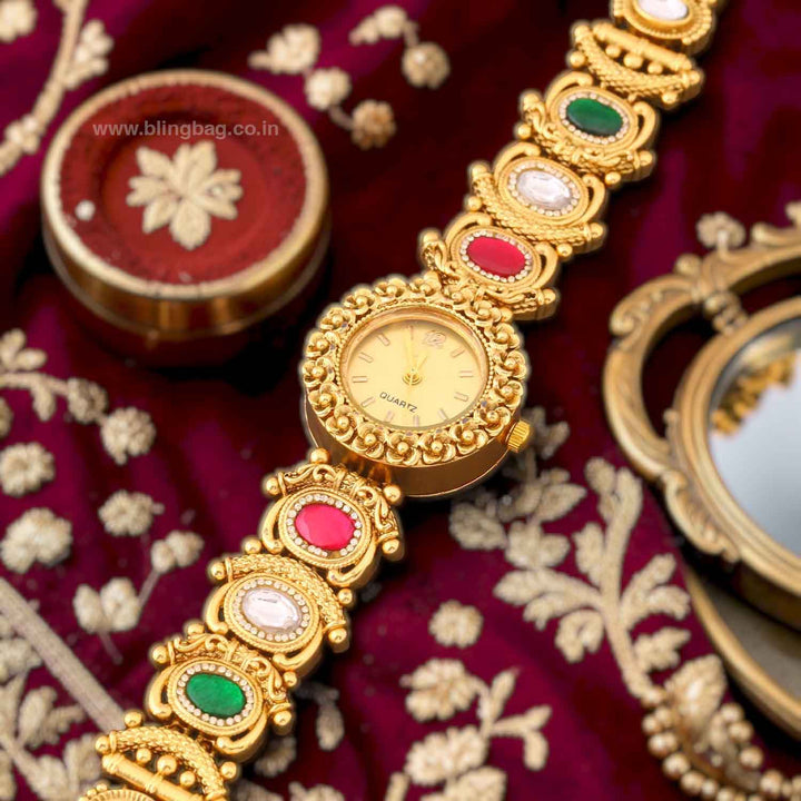 BlingBag Golden Dial Prishina Heritage Watch