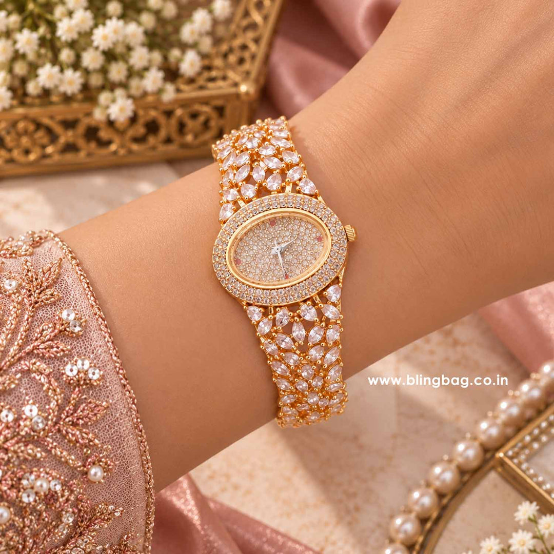BlingBag Golden Ellaie Zirconia Watch - I