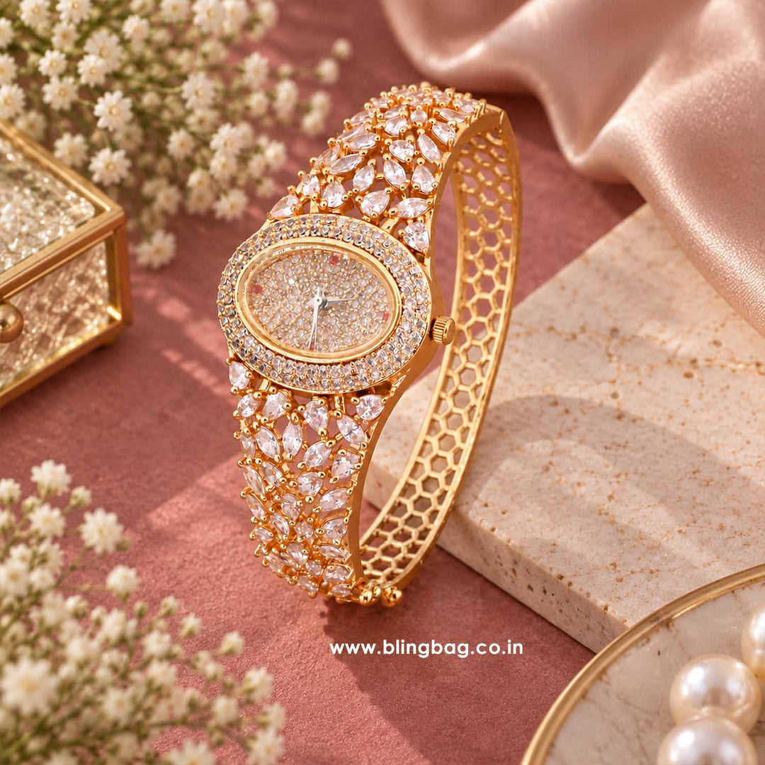 BlingBag Golden Ellaie Zirconia Watch - I
