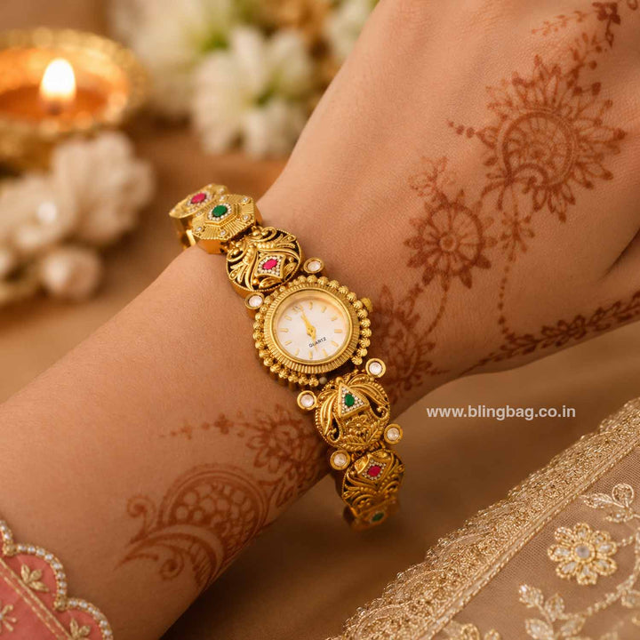 BlingBag Golden Ishitasha Heritage Watch