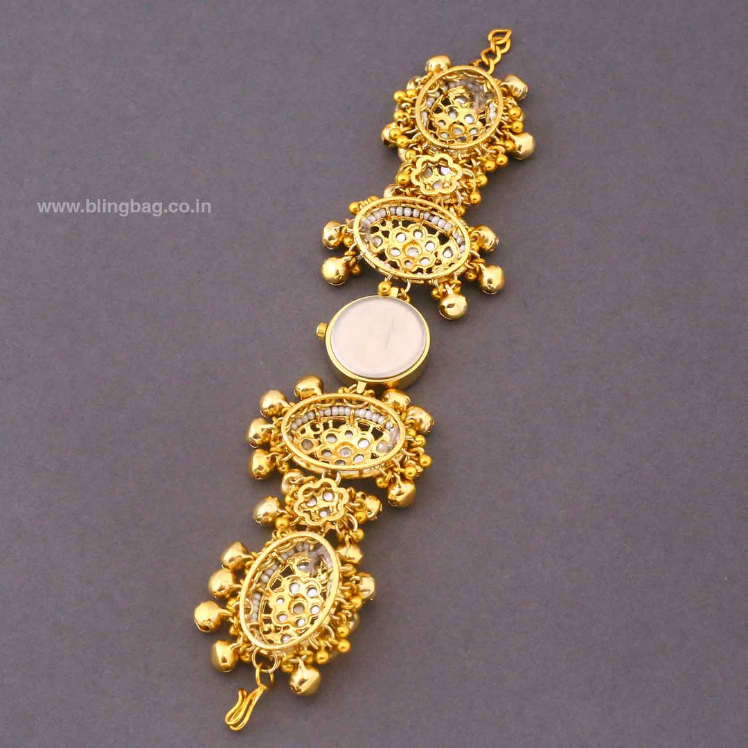BlingBag Golden Kaursha Kundan Watch