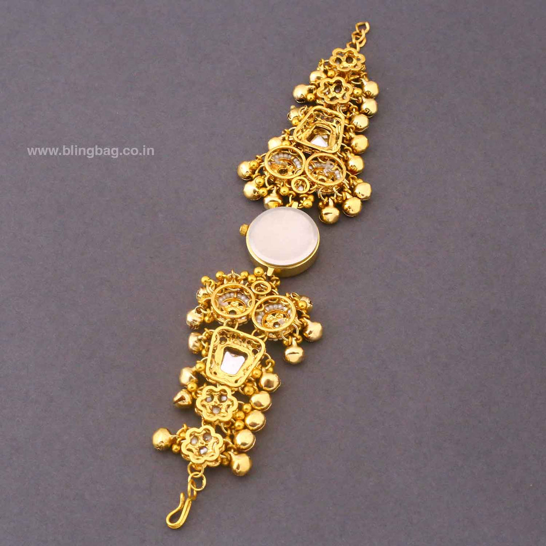 BlingBag Golden Kauyash Kundan Watch
