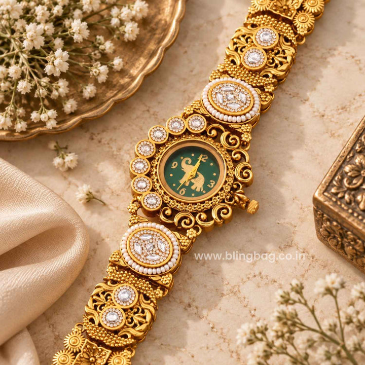 Blingbag Golden Roshniita Heritage Watch