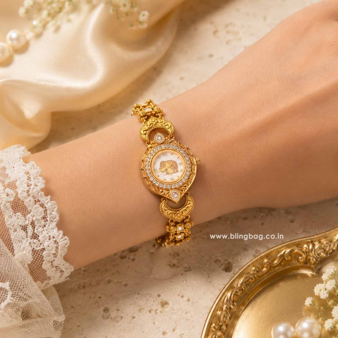 BlingBag Golden Saanviya Heritage Watch