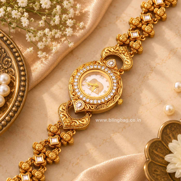 BlingBag Golden Saanviya Heritage Watch