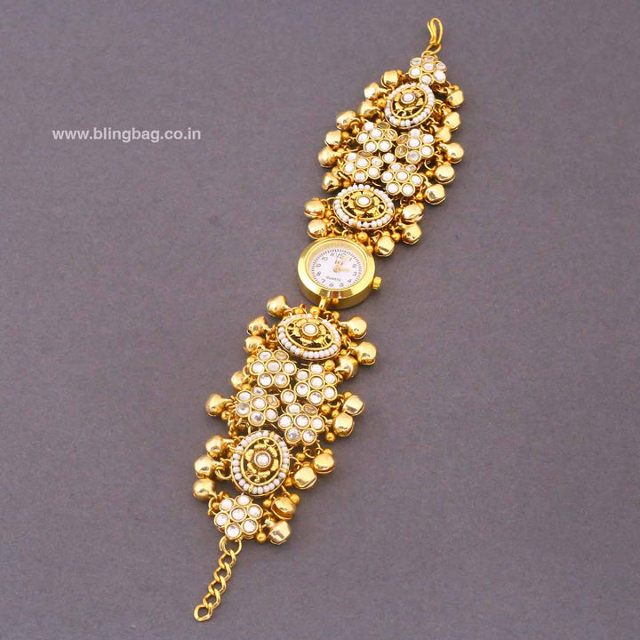 BlingBag Golden Tarisaa Kundan Watch