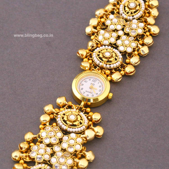 BlingBag Golden Tarisaa Kundan Watch