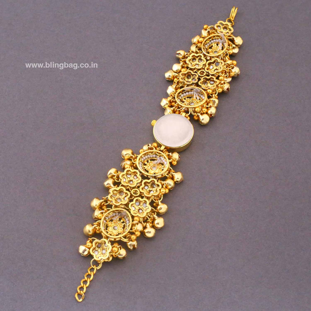BlingBag Golden Tarisaa Kundan Watch