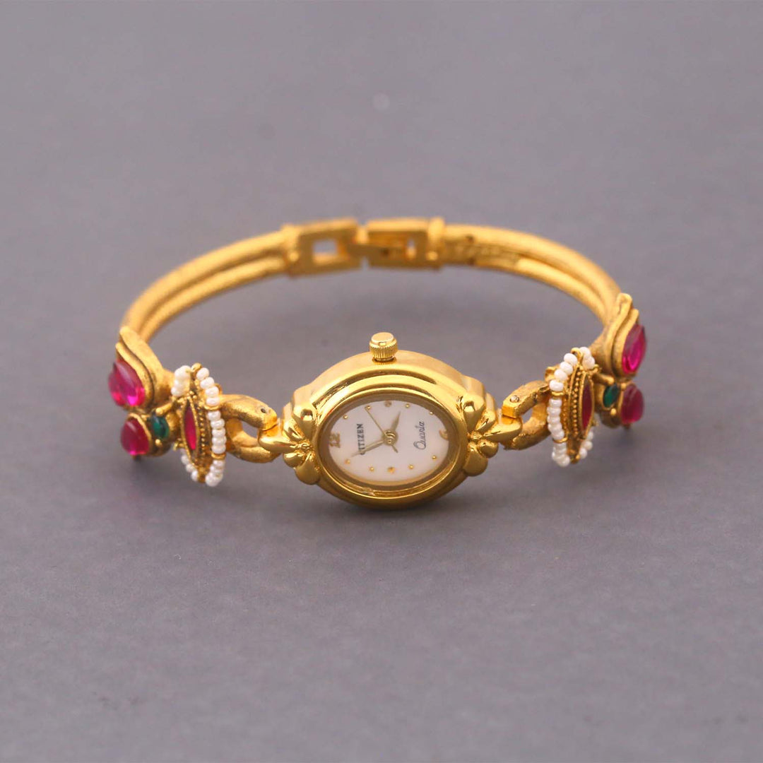 Blingbag Lotus Charm Gold Bracelet Watch