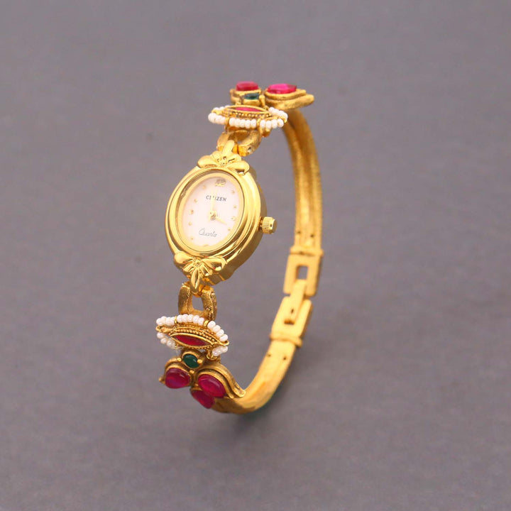 Blingbag Lotus Charm Gold Bracelet Watch