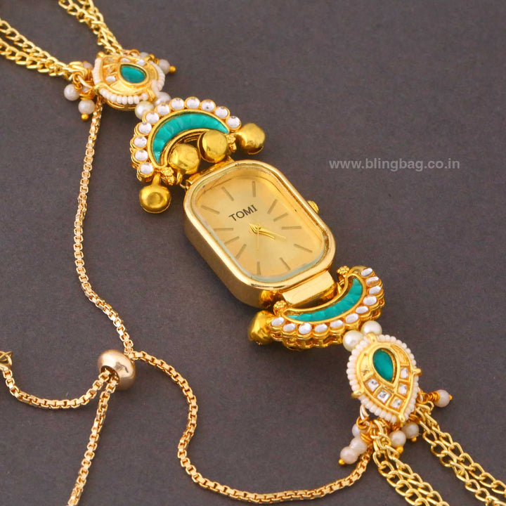 BlingBag Navrani Golden Dial Kashmiri Watch-II
