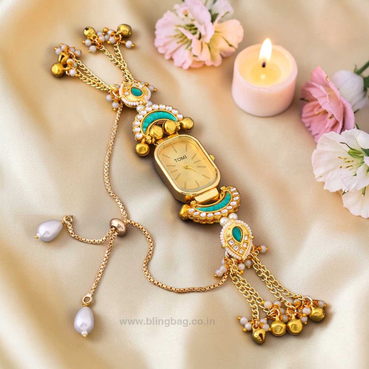 BlingBag Navrani Golden Dial Kashmiri Watch-II