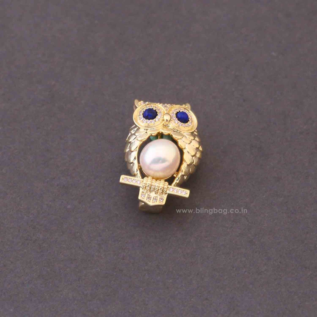 Blue Eye Owl Brooch