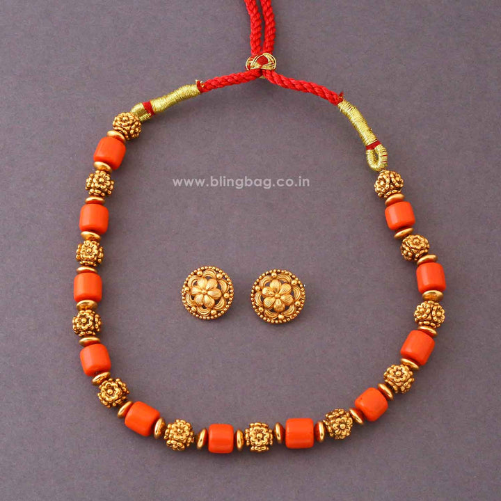 Coral Chandralekha Antique Jewellery Set- New Arrival