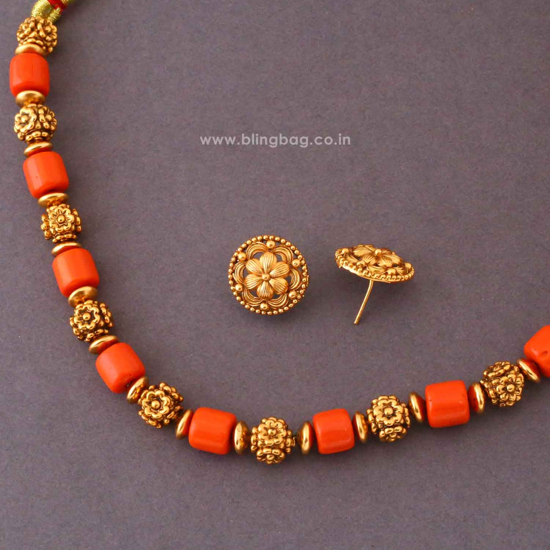 Coral Chandralekha Antique Jewellery Set- New Arrival
