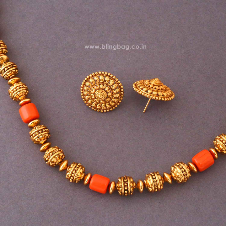 Coral Chandrikaa Antique Jewellery Set- New Arrival