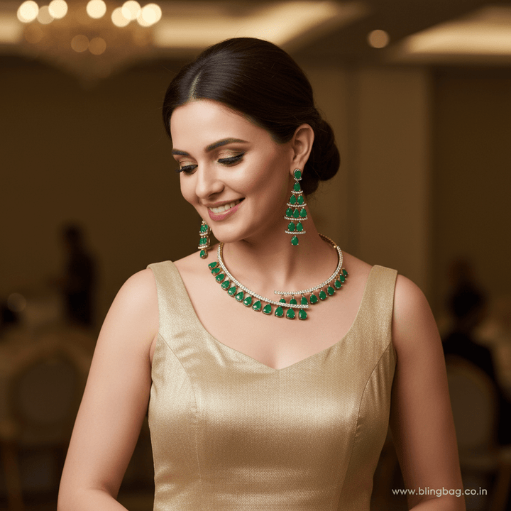 Emerald Alla Hasli Zirconia Jewellery Set
