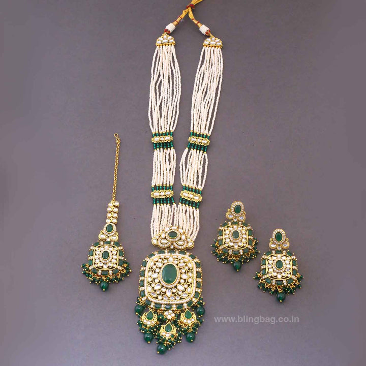 Emerald Aniyaa Kundan Jewellery Set