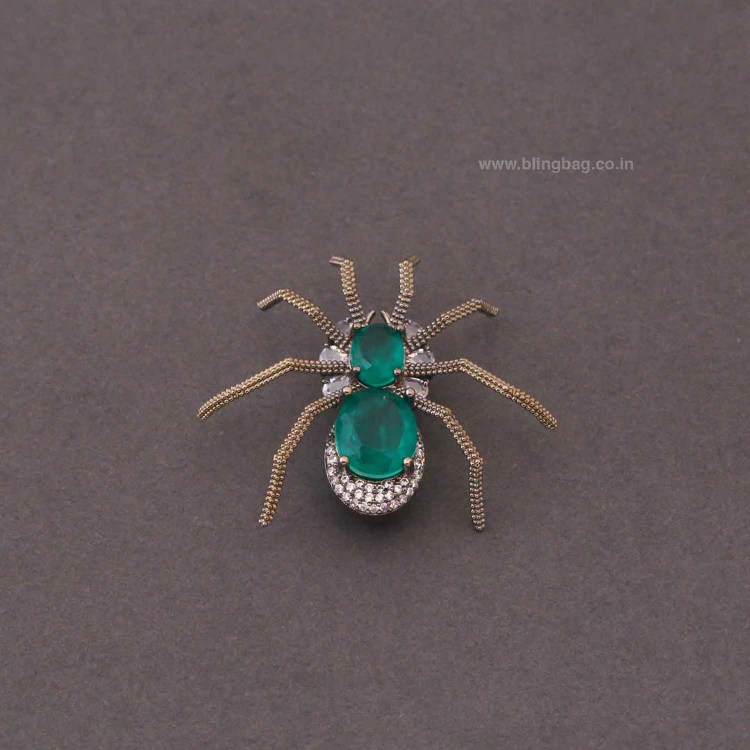 Emerald Arachnis Brooch