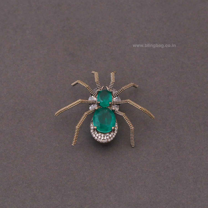 Emerald Arachnis Brooch