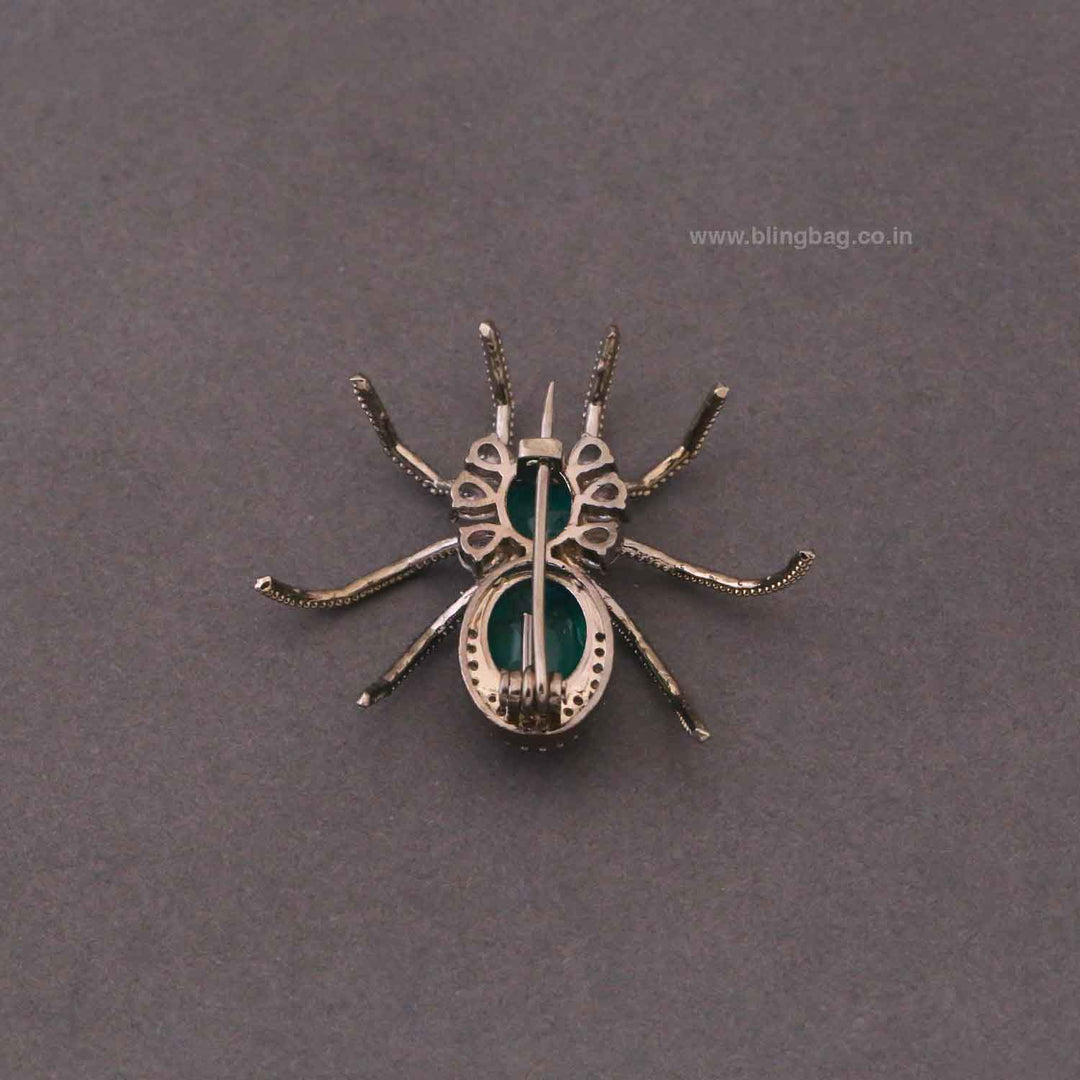Emerald Arachnis Brooch