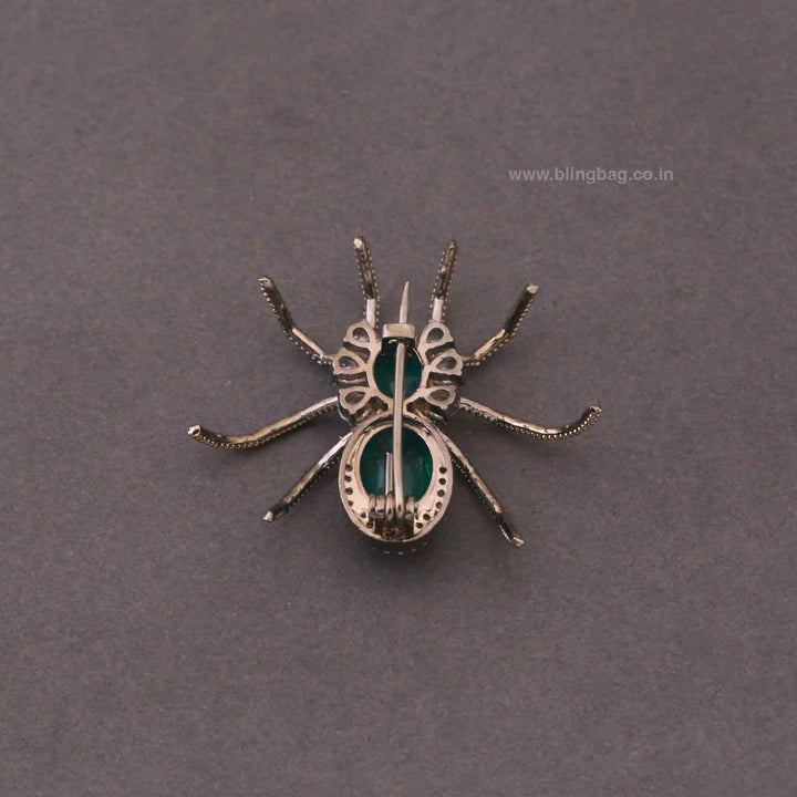 Emerald Arachnis Brooch