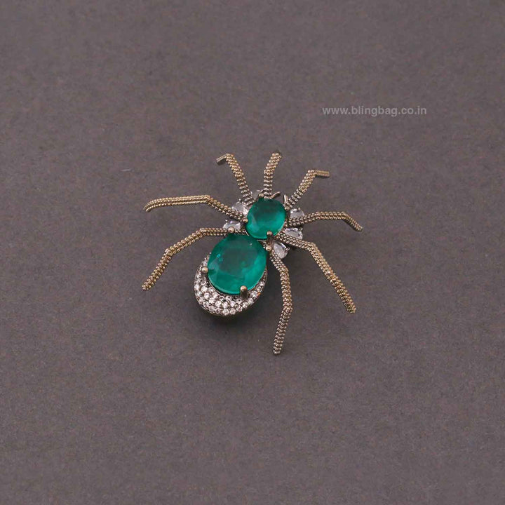 Emerald Arachnis Brooch
