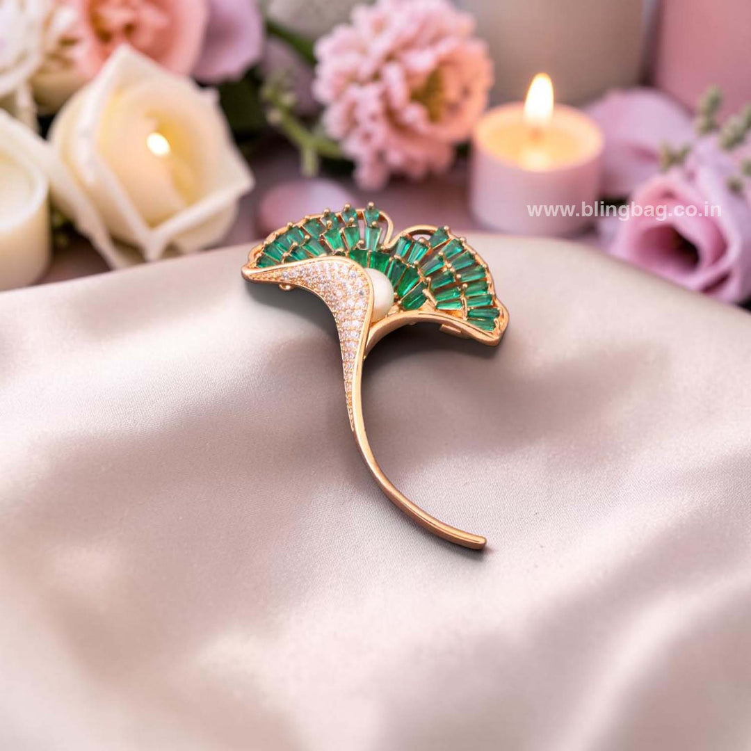 Emerald Arc Brooch