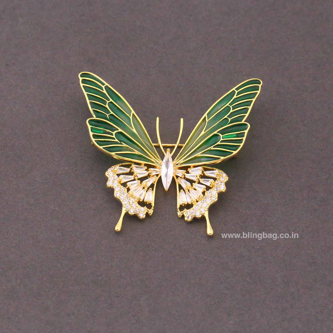 Emerald Butterfree Brooch