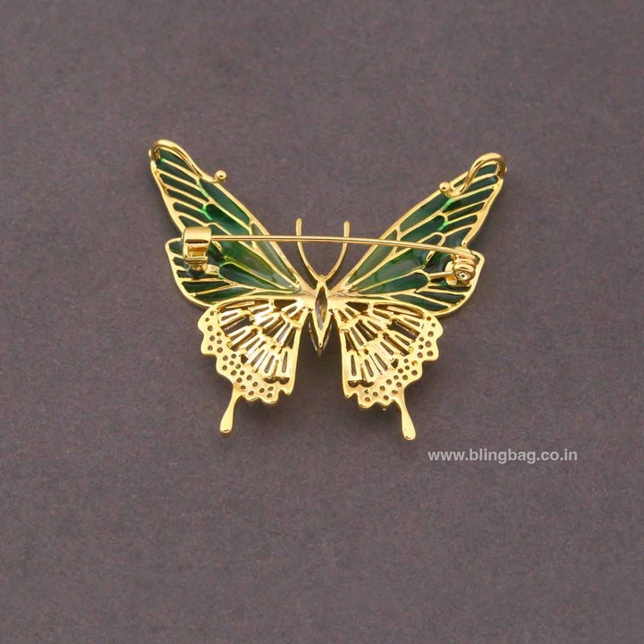 Emerald Butterfree Brooch