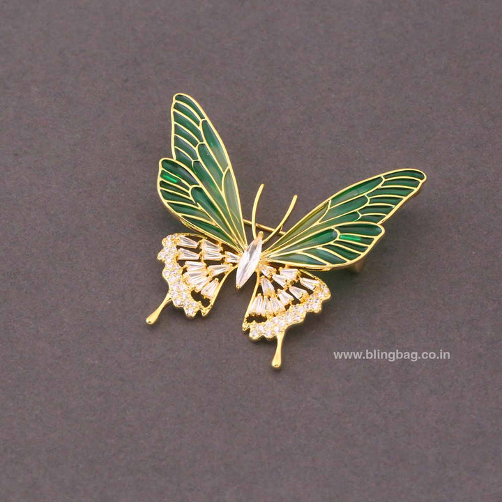 Emerald Butterfree Brooch