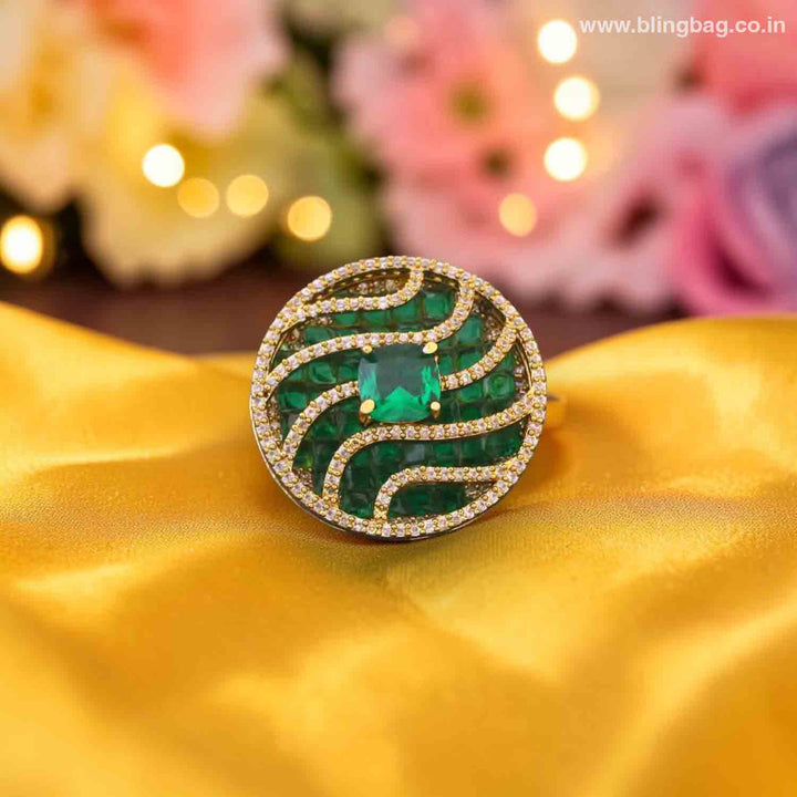 Emerald Crystal Swril Brooch