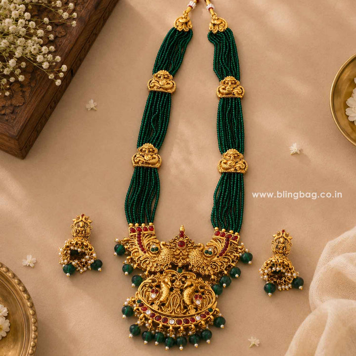 Emerald Dakshayani Temple Jewellery Set - New Arrival