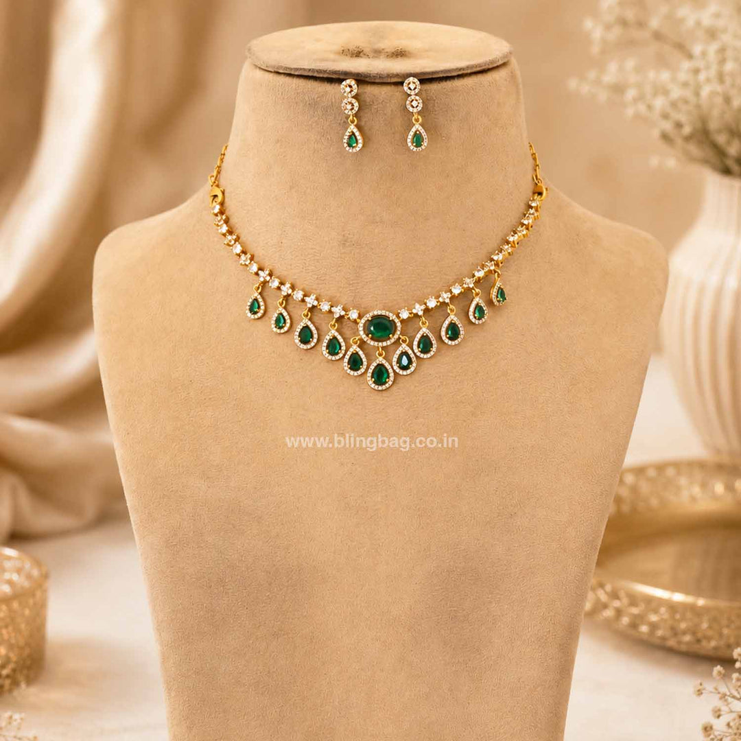 Emerald Debjani Antique Jewellery Set - New Arrival
