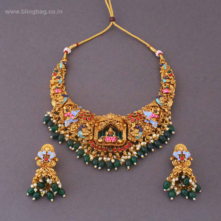 Emerald Devia Bridal Temple Jewellery Set- New Arrival