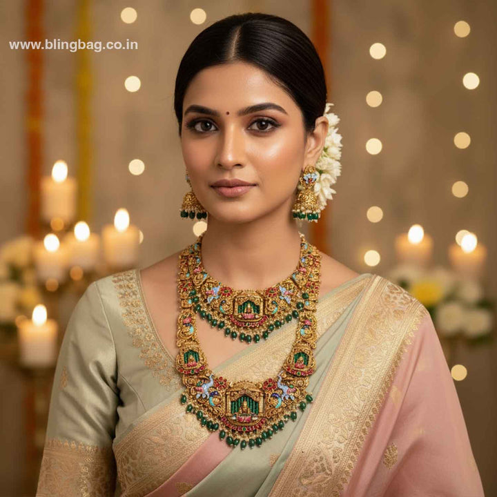 Emerald Devia Bridal Temple Jewellery Set- New Arrival