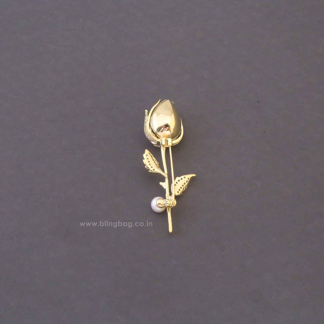Emerald Dusky Rose Brooch