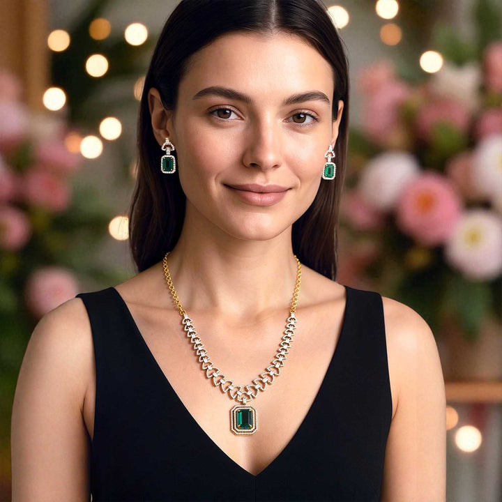 Emerald Echoes Victorian Jewellery Set - New Arrival