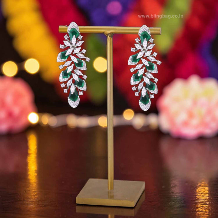 Emerald Eliassa Zirconia Danglers