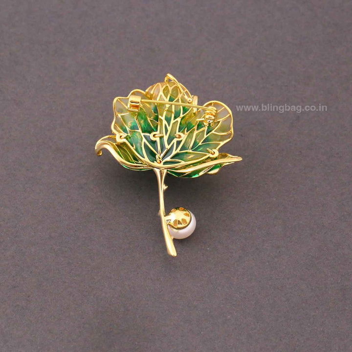 Emerald Forest Rose Brooch