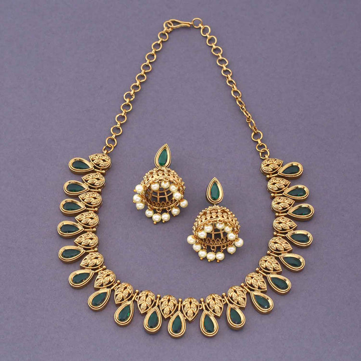 Emerald Garvitha Antique Jewellery Set - New Arrival